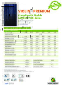 VIOLIN PREMIUM TM Crystalline PV Module ASM6610P(BL) Series With innovational 4-busbar cells