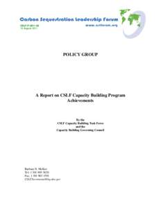 Microsoft Word - CSLF-PCapacity Building Governing Council Report