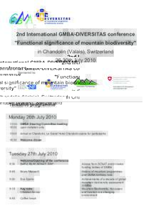2nd International GMBA-DIVERSITAS conference 