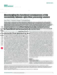 a r t ic l e s  Disentangling the functional consequences of the connectivity between optic-flow processing neurons  © 2012 Nature America, Inc. All rights reserved.