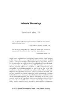 1  Industrial Glimmerings ‫ﱚﱛﱛﱛﱚ‬ Massachusetts before 1790