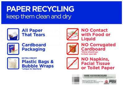 PAPER RECYCLING keep them clean and dry All Paper That Tears Cardboard Packaging
