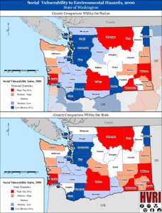 Social Vulnerability to Environmental Hazards, 2000 State of Washington County Comparison Within the Nation Canada