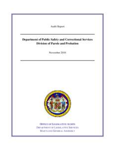 Department of Public Safety and Correctional Services - Division of Parole and Probation