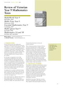 VINCULUM  VOLUME 45 TERM[removed]Review of Victorian Year 9 Mathematics
