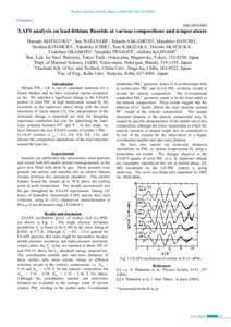 Photon Factory Activity Report 2004 #22 Part BChemistry 10B/2003G084  XAFS analysis on lead-lithium fluoride at various compositions and temperatures