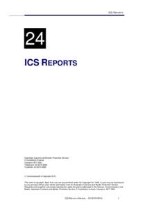 ICS REPORTS  24 ICS REPORTS  Australian Customs and Border Protection Service