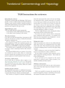 Translational Gastroenterology and Hepatology pISSN: eISSN: TGH Instructions for reviewers Instructions for reviewers
