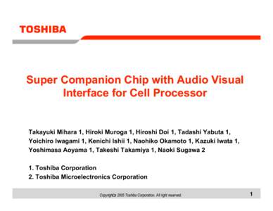 HC17[removed]S1T3 Super Companion Chip with Audio Visual Interface for Cell Processor.good.ppt