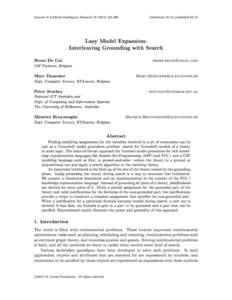 Journal of Articial Intelligence Research286  Submitted 10/14; publishedLazy Model Expansion: Interleaving Grounding with Search