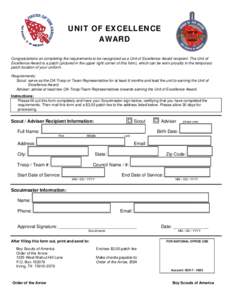 Microsoft Word - Unit of Excellence Award Form Youth-Adult v2