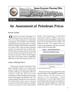 An Assessment of Petroleum Prices - June 2004