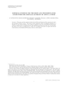 MATHEMATICS OF COMPUTATION Volume 00, Number 0, Pages 000–000 S[removed]XX[removed]EMPIRICAL EVIDENCE FOR THE BIRCH AND SWINNERTON-DYER CONJECTURES FOR MODULAR JACOBIANS OF GENUS 2 CURVES