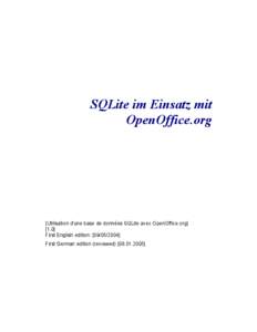 SQLite im Einsatz mit OpenOffice.org