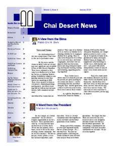 Volume 1, Issue 6  Inside this issue: Chai Desert News