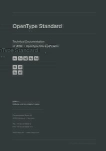 OpenType Standard Technical Documentation of URW++ OpenType Standard Fonts Az
