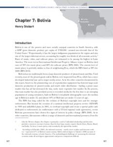 SOCIAL SCIENCE RESEARCH COUNCIL • MEDIA PIRACY IN EMERGING ECONOMIES Lima Chapter 7: Bolivia Henry Stobart