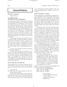 238  TUGboat, Volume[removed]), No. 4 General Delivery Editorial Comments