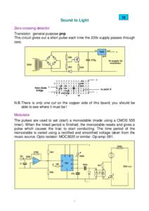15  Sound to Light Zero-crossing detector  Transistor: general purpose pnp