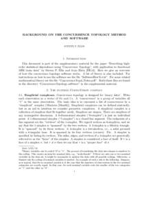 BACKGROUND ON THE CONCURRENCE TOPOLOGY METHOD AND SOFTWARE STEVEN P. ELLIS 1. Introduction This document is part of the supplementary material for the paper “Describing highorder statistical dependence using ‘Concurr