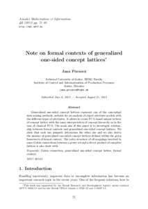 Annales Mathematicae et Informaticae[removed]pp. 71–82 http://ami.ektf.hu Note on formal contexts of generalized one-sided concept lattices∗