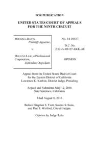 FOR PUBLICATION  UNITED STATES COURT OF APPEALS FOR THE NINTH CIRCUIT  MICHAEL DAVIS,