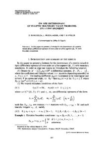 proceedings of the american mathematical society Volume 123, Number 10, October 1995 ON THE DETERMINANT OF ELLIPTIC BOUNDARYVALUEPROBLEMS