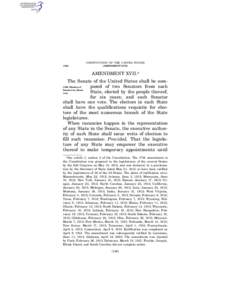 CONSTITUTION OF THE UNITED STATES § 236 [AMENDMENT XVII]  AMENDMENT XVII.8