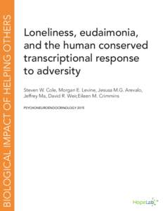 Loneliness, eudaimonia, and the human conserved transcriptional response to adversity