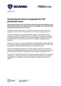 Microsoft Word - N15019EN Scania South Africa recognized for HIV prevention