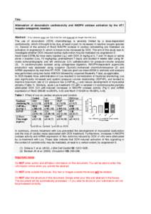Title: Attenuation of doxorubicin cardiotoxicity and NADPH oxidase activation by the AT1 receptor antagonist, losartan. Abstract: (Your abstract must use 10pt Arial font and must not be longer than this box) The use of d