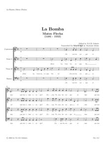 La Bomba (Mateo Flecha)  La Bomba Mateo FlechaEdited by M.A.B. Soloists