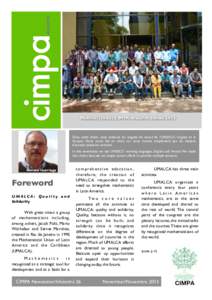 NEWSLETTER  cimpa Mumbai (India) CIMPA research school 2015