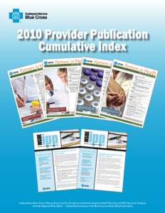 2010 Provider Publication Cumulative Index