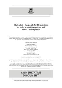HSC  Health & Safety Commission  Rail safety: Proposals for Regulations