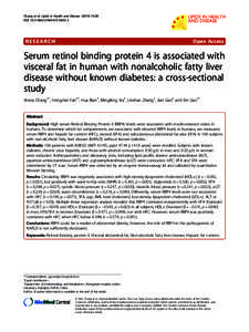 Serum retinol binding protein 4 is associated with visceral fat in human with nonalcoholic fatty liver disease without known diabetes: a cross-sectional study