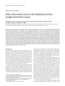 2684 • The Journal of Neuroscience, March 4, 2009 • 29(9):2684 –2694  Behavioral/Systems/Cognitive Roles of the Insular Cortex in the Modulation of Pain: Insights from Brain Lesions