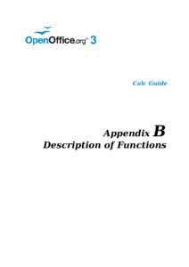 Calc Guide  B Appendix Description of Functions