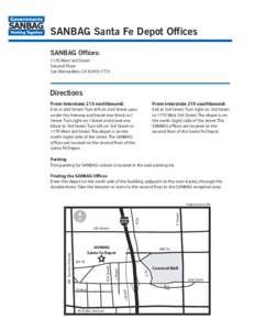 SANBAG Santa Fe Depot Offices SANBAG Offices: 1170 West 3rd Street Second Floor San Bernardino, CA