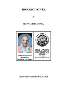 THOUGHT POWER By SRI SWAMI SIVANANDA  Sri Swami Sivananda