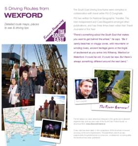 5 Driving Routes from  WEXFORD Detailed route maps, places to see & driving tips