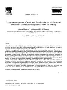 ELSEVIER  Toxicology Long-term exposure of male and female mice to trivalent and hexavalent chromium compounds: effect on fertility
