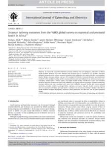 Cesarean delivery outcomes from the WHO global survey on maternal and perinatal health in Africa