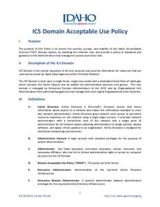 ICS Domain Acceptable Use Policy - Idaho Office of the CIO