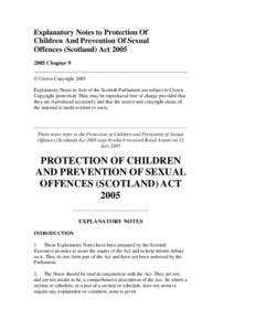Explanatory Notes to Protection Of Children And Prevention Of Sexual Offences (Scotland) Act 2005
