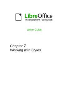 Writer Guide  Chapter 7 Working with Styles  Copyright