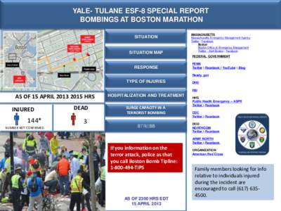 Yale-Tulane ESF-8 MOC Special Report - Boston Marathon Bombings