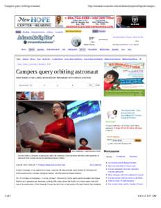 Campers query orbiting astronaut  Mobile Advertise