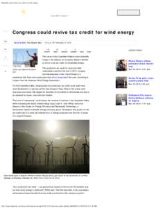 Congress could revive tax credit for wind energy