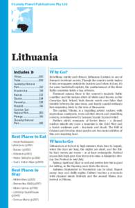©Lonely Planet Publications Pty Ltd  Lithuania Why Go? Vilnius ...........................280 Trakai ............................308